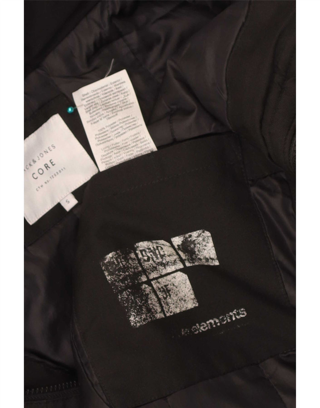 Jack & Jones Herre hættepolstret jakke UK 36 Lille sort polyester
