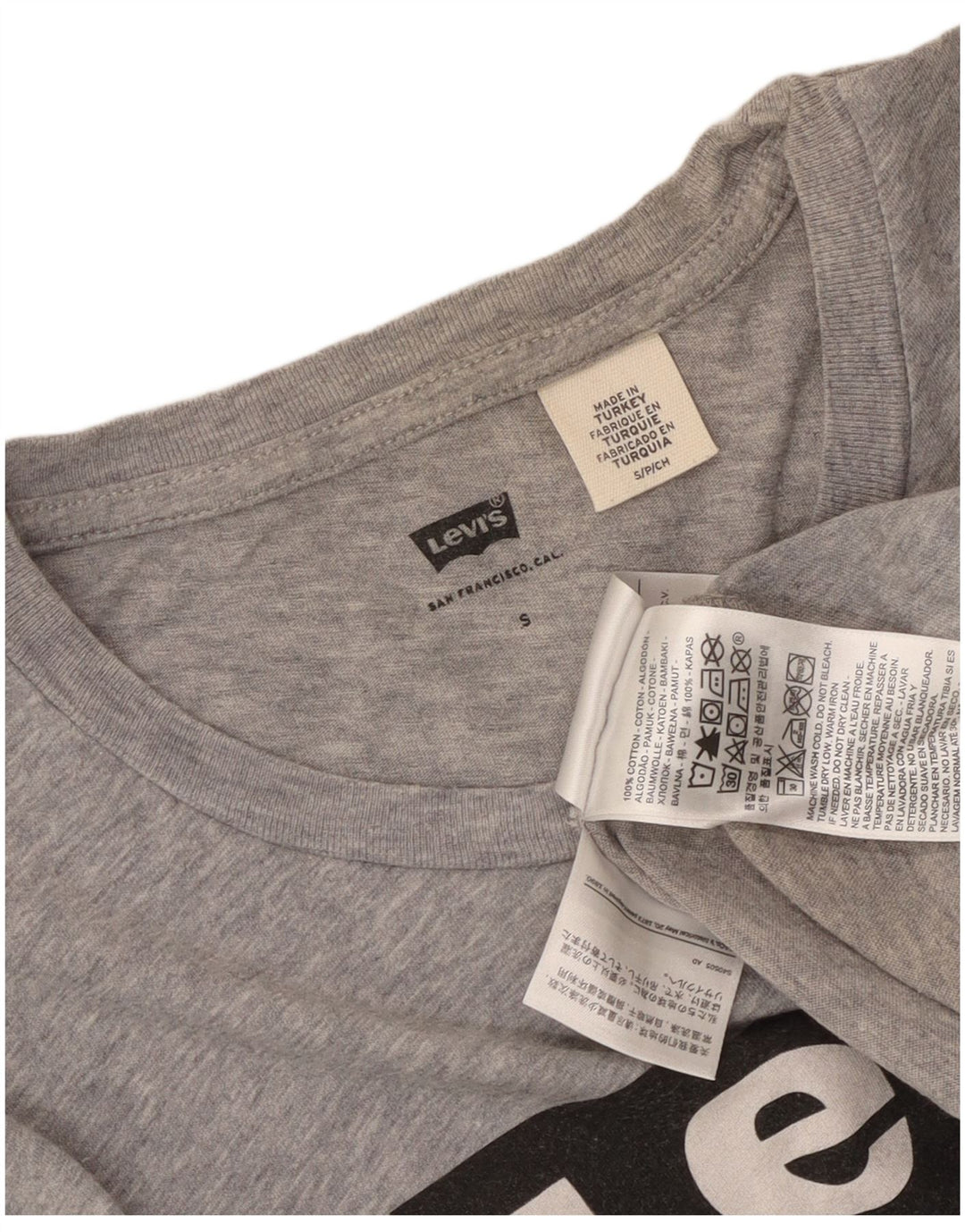 Levi's Herre grafisk T-shirt top lille grå flækket bomuld