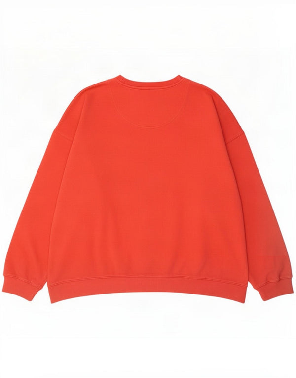 Fat Face Dame Oversized Sweatshirt Jumper UK 24 4XL Rød Bomuld