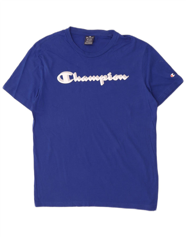 Champion Herre grafisk T-shirt Top Medium Blue Bomuld