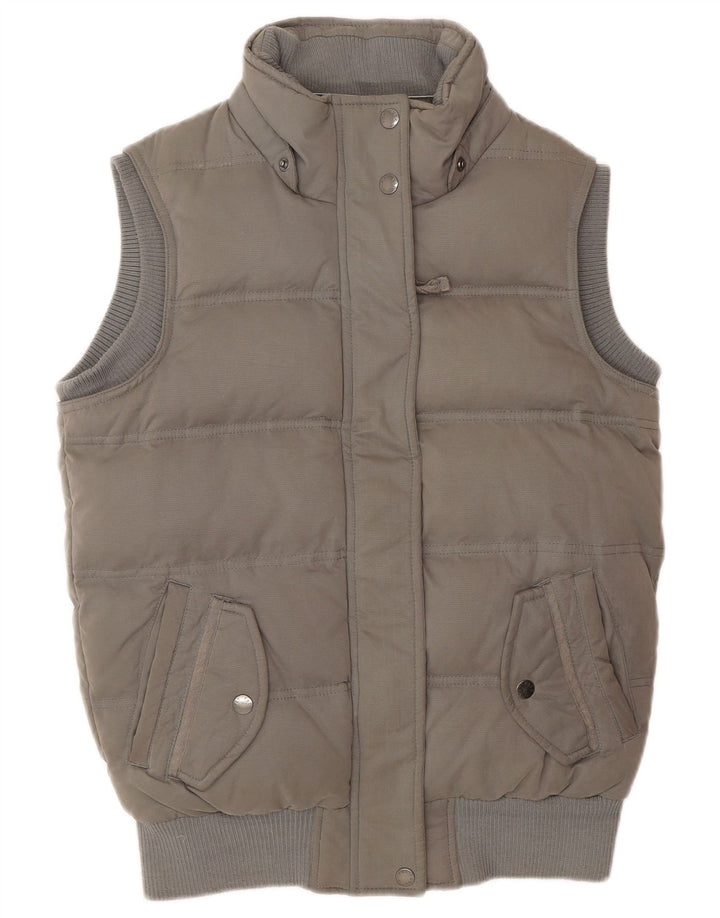 Fat Face Womens Polstret Gilet UK 8 Small Grå Polyester