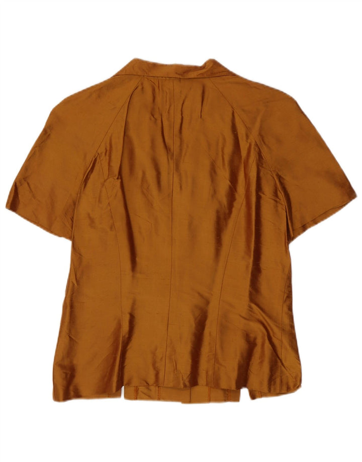 Luisa Spagnoli Dame Kortærmet Bluse IT 44 Medium Brun Silke