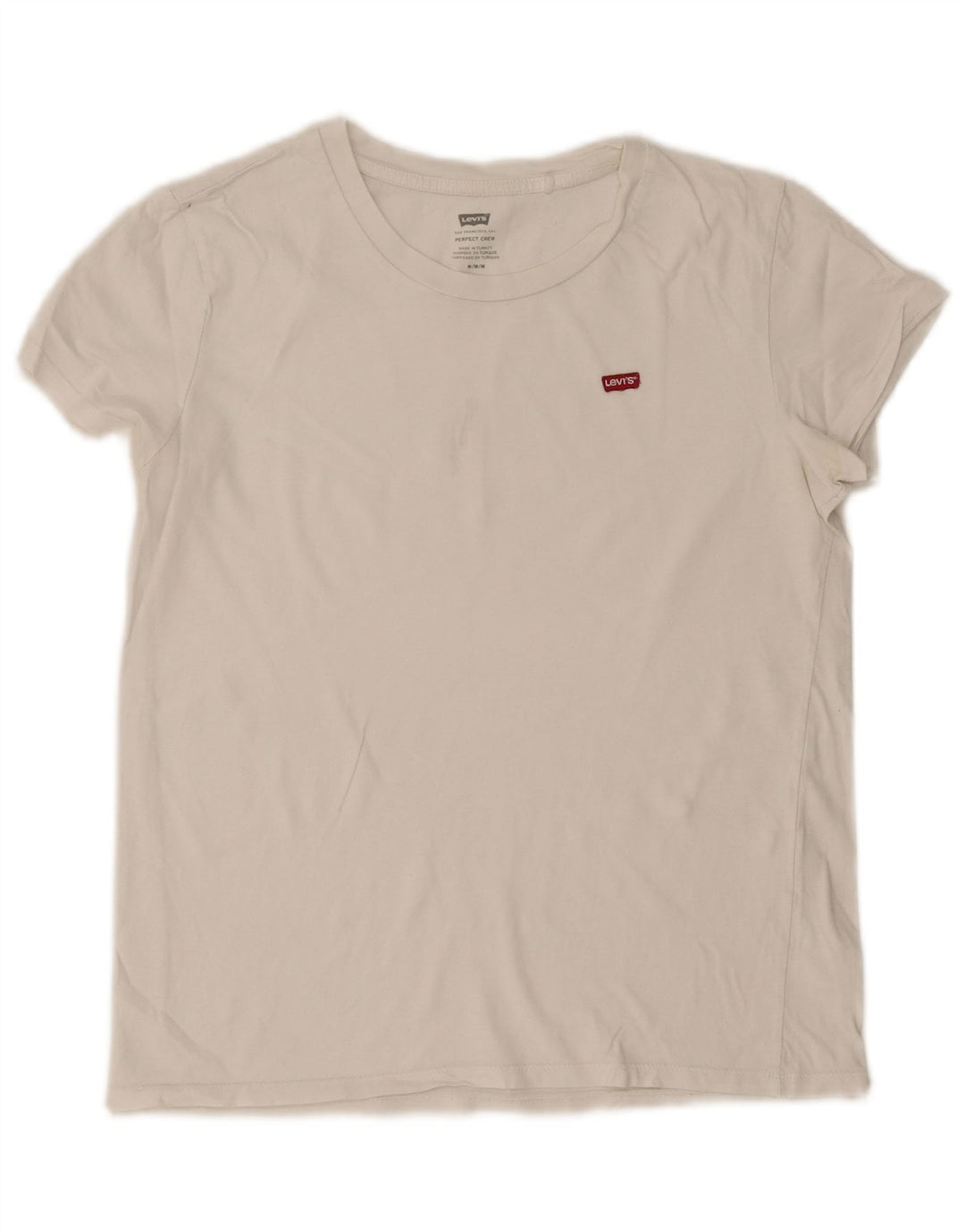 Levi's Dame T-Shirt Top UK 14 Medium White