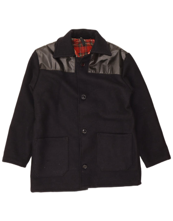 Vintage Bomber Jacket UK 38 Medium Navy Blue Colourblock Uld