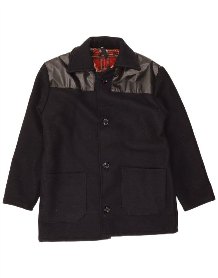 Vintage Bomber Jacket UK 38 Medium Navy Blue Colourblock Uld