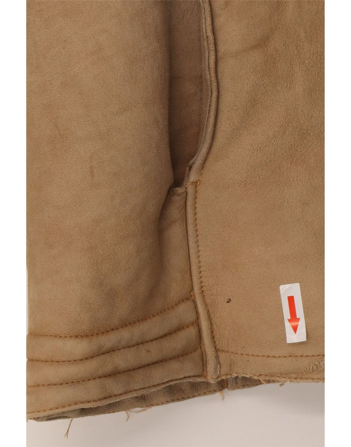 Vintage Herre Shearling Jacket UK 38 Medium Brown