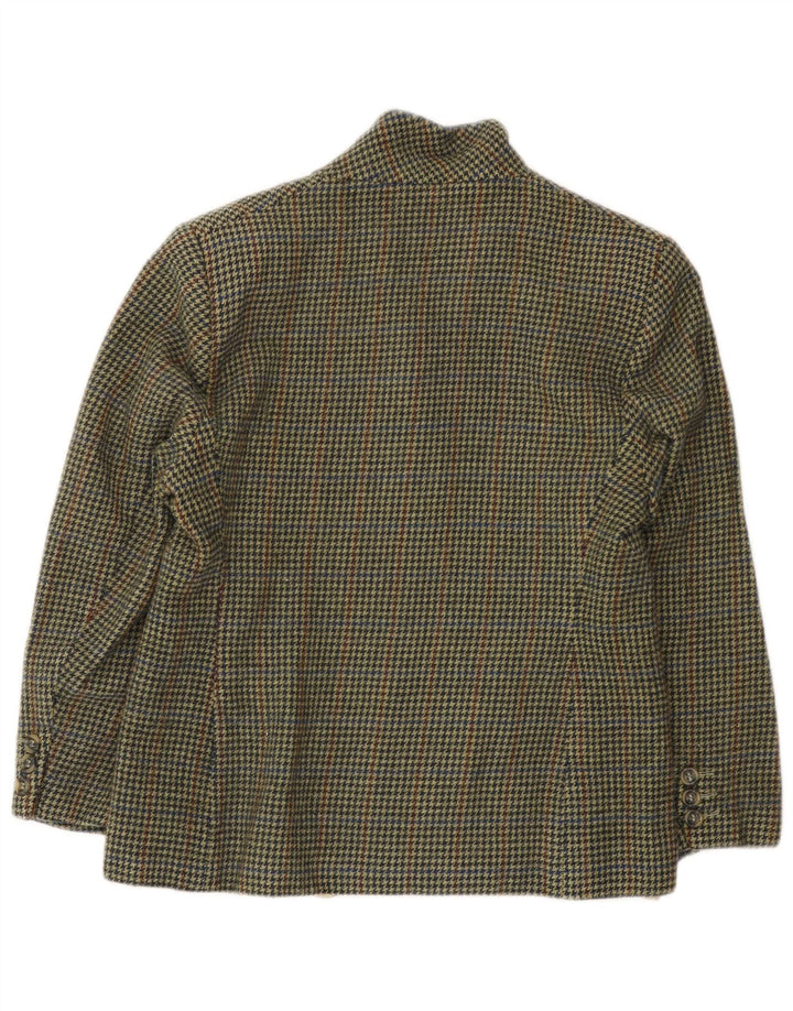 Marks & Spencer Petite Blazer Jacket til kvinder, UK 12 Medium Green Houndstooth