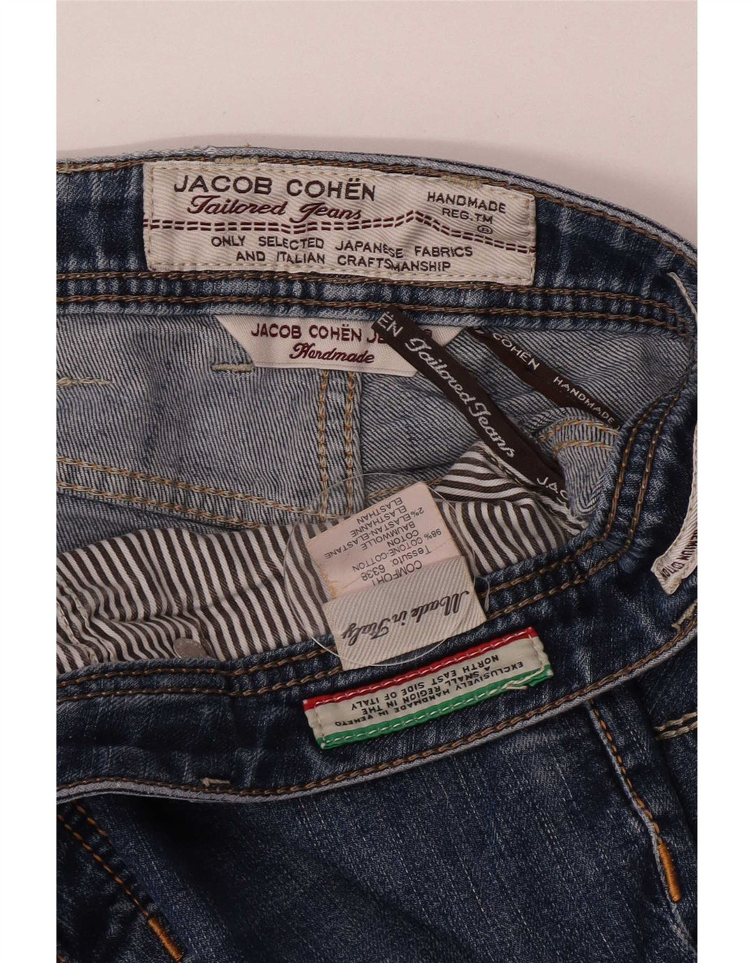 Jacob Cohen Herre Håndlavede Slim Jeans W35 L29 Blå Bomuld