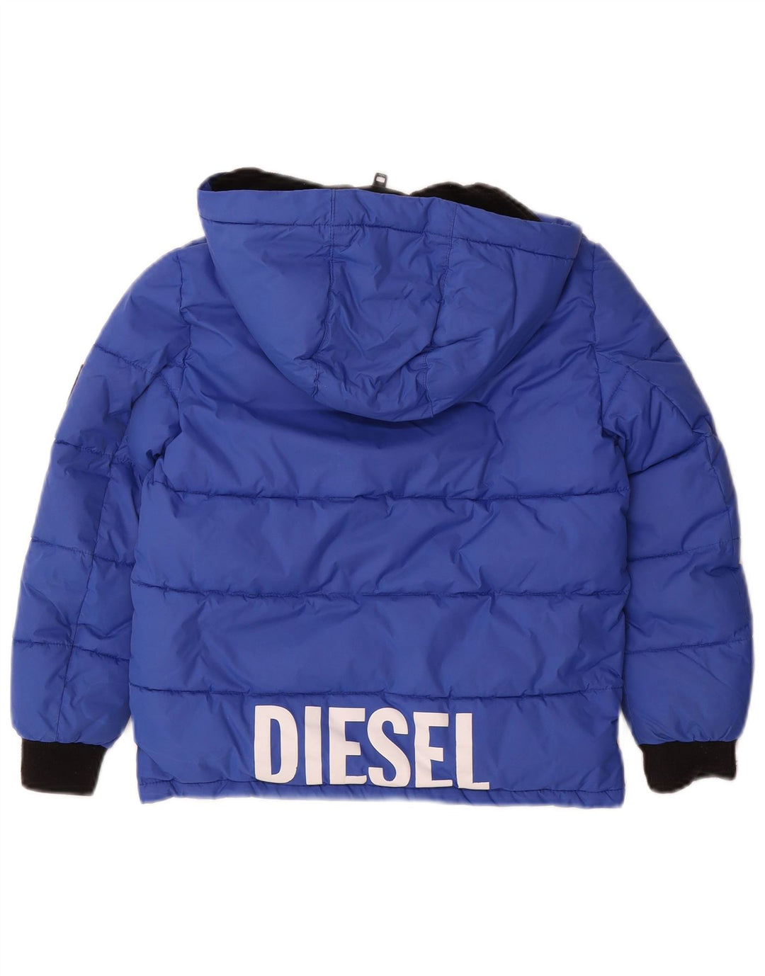 Diesel drenge grafisk polstret hættejakke 7-8 år blå nylon