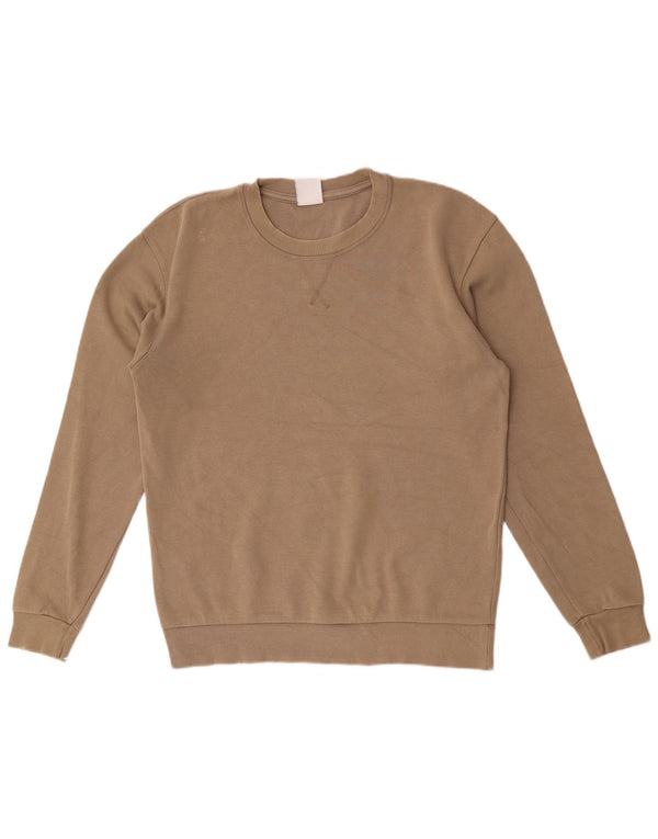 Zara Mens Sweatshirt Jumper Medium Beige Cotton