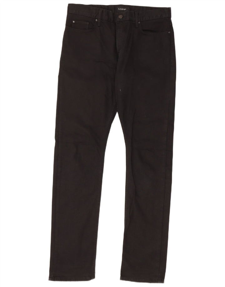 Marks & Spencer Herre Autograph Slim Jeans W32 L33 Sort Bomuld
