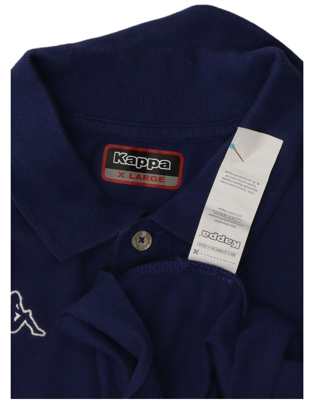 Kappa Herre grafisk poloshirt XL blå bomuld