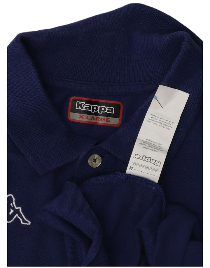 Kappa Herre grafisk poloshirt XL blå bomuld