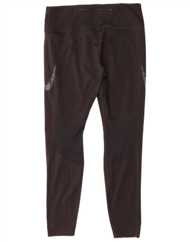 Nike Dame Grafiske Leggings UK 14 Large Sort Polyester