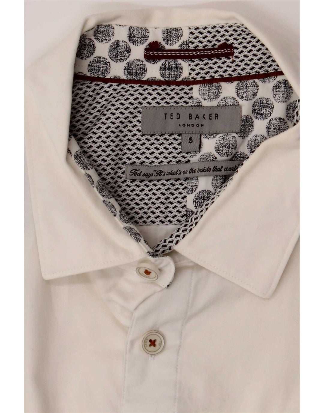Ted Baker herreskjorte str. 5 XL Hvid bomuld