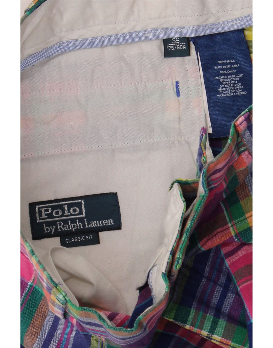 POLO RALPH LAUREN Chino Shorts til mænd W35 Stor flerfarvet ternet