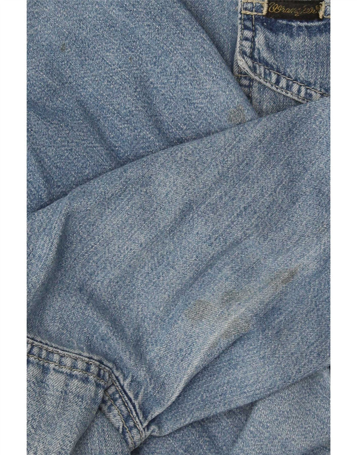 Wrangler vestlig denimskjorte til mænd, stor blå bomuld