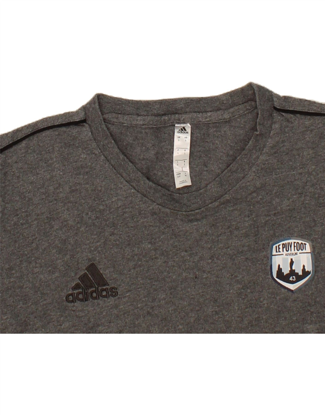 ADIDAS Mens Graphic T-Shirt Top Small Grey Cotton Vintage Adidas and Second-Hand Adidas from Messina Hembry 