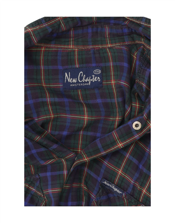 NEW CHAPTER Mens Amsterdam Shirt Large Blue Check Vintage New Chapter and Second-Hand New Chapter from Messina Hembry 