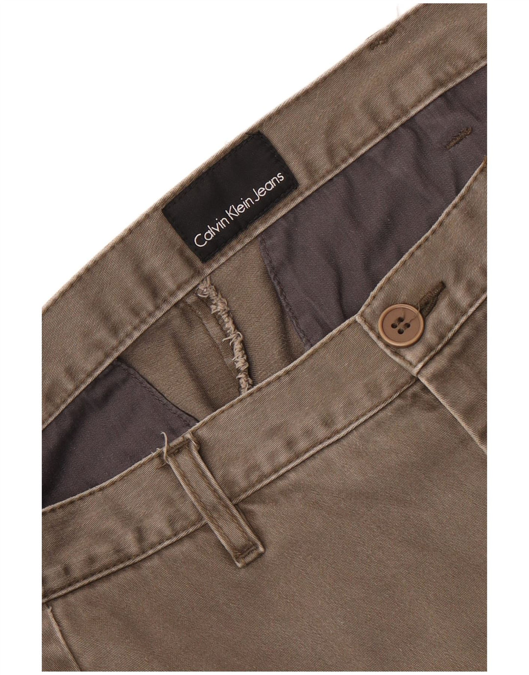 Calvin Klein Lige Chinobukser til mænd W34 L33 Grå