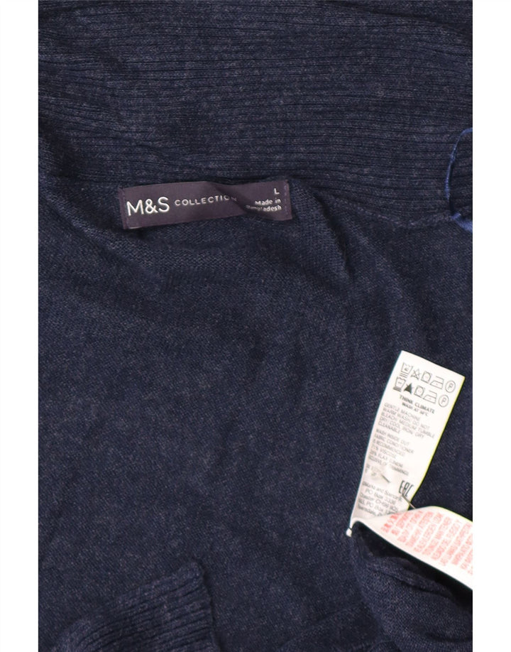 Marks & Spencer Dame Shawl Neck Jumper Sweater UK 16 Large Navy Blue