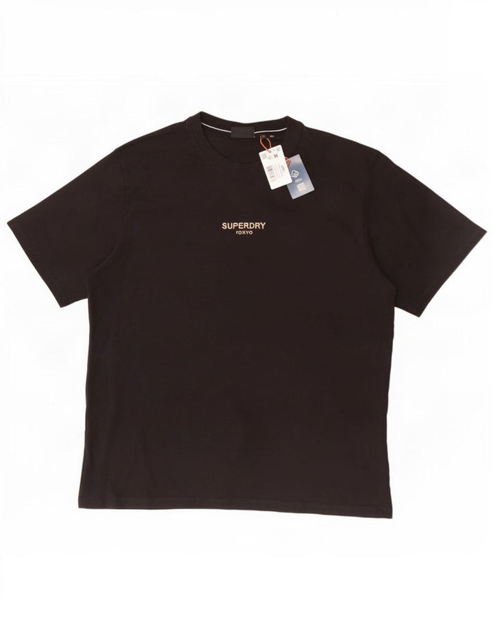 Superdry T-shirt top til mænd 2XL sort bomuld