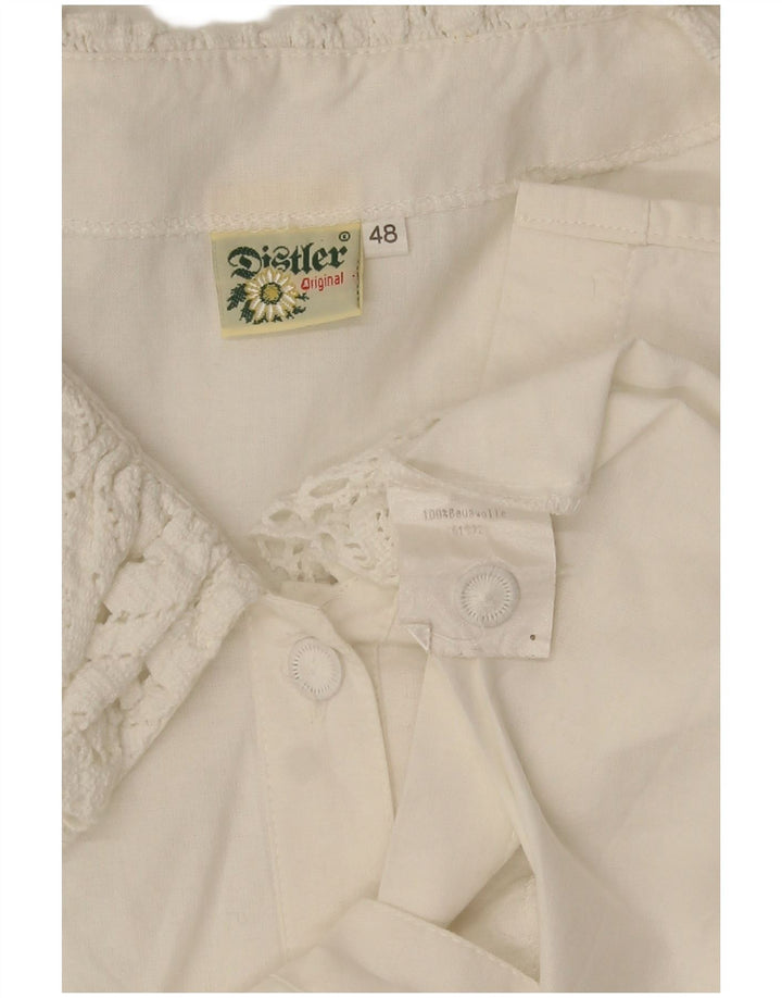 Distler skjortebluse med 3/4 ærmer til kvinder EU 48 2XL Hvid