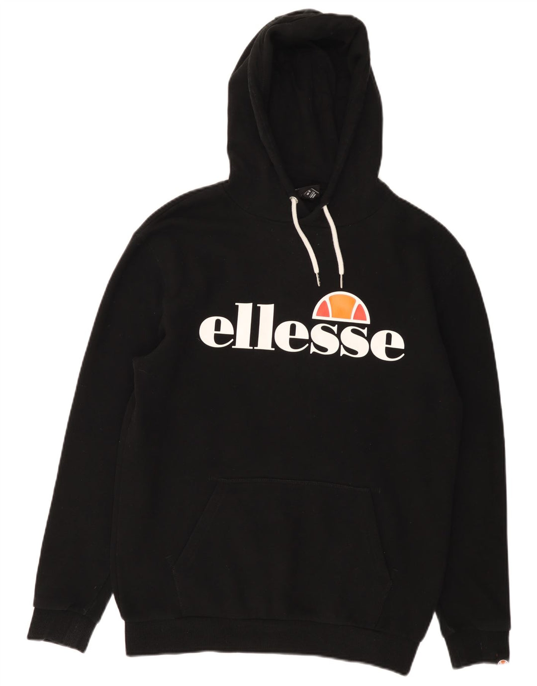 Ellesse Herre grafisk hættetrøje, lille sort bomuld
