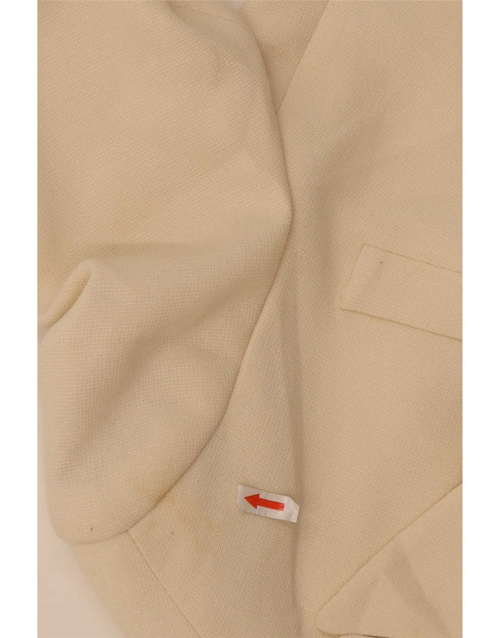Zara Dame Dobbeltradet Blazer Jacket UK 14 Medium Beige Polyester