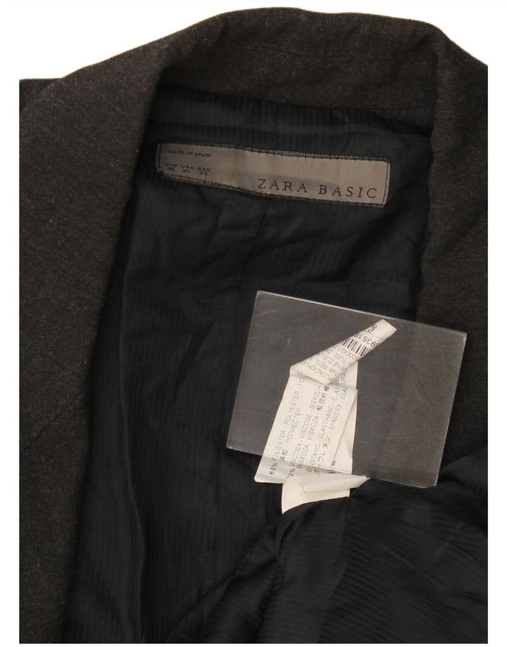 Zara Dame 1 Knap Blazer Jacket UK 16 XL Grå Polyester