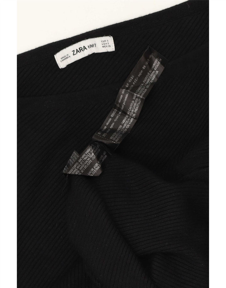 Zara Womens Oversized Asymmetrisk Boat Neck Jumper Sweater UK 10 Small Black
