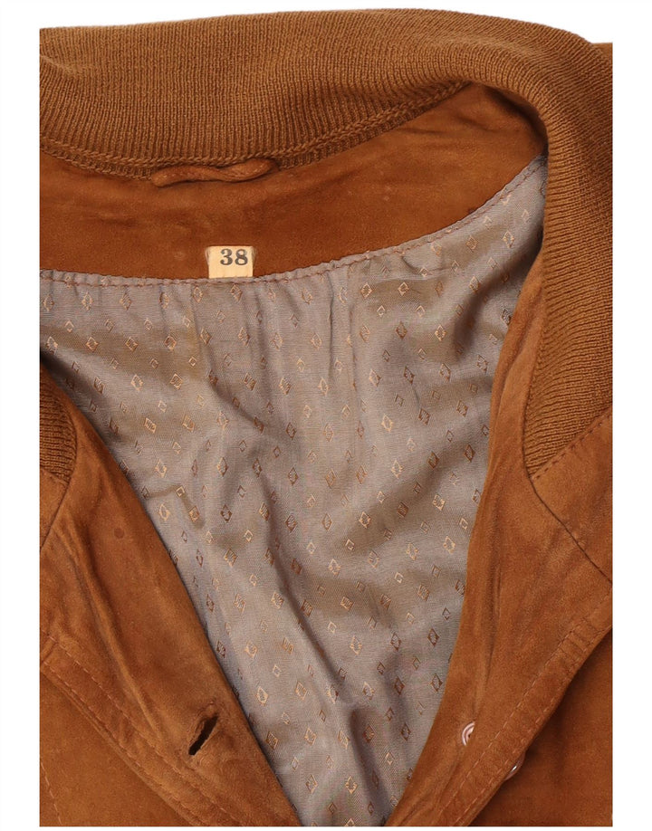 Vintage dame ruskind bomberjakke EU 38 Medium Brun Retro