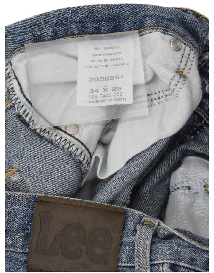 Lee Straight Jeans til mænd W34 L29 blå bomuld
