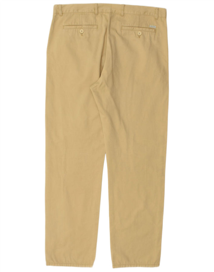 JAEGER Mens Straight Chino Trousers W38 L32 Beige Cotton