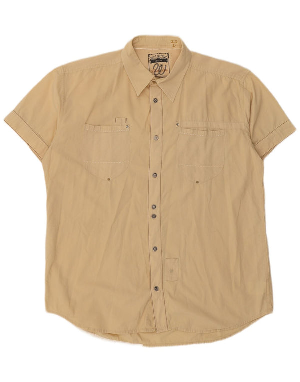 WRANGLER Kortærmet Herreskjorte 2XL Beige Bomuld