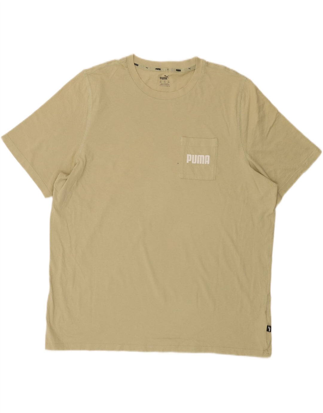 PUMA Mens Graphic T-Shirt Top 2XL Beige Cotton Vintage Puma and Second-Hand Puma from Messina Hembry 