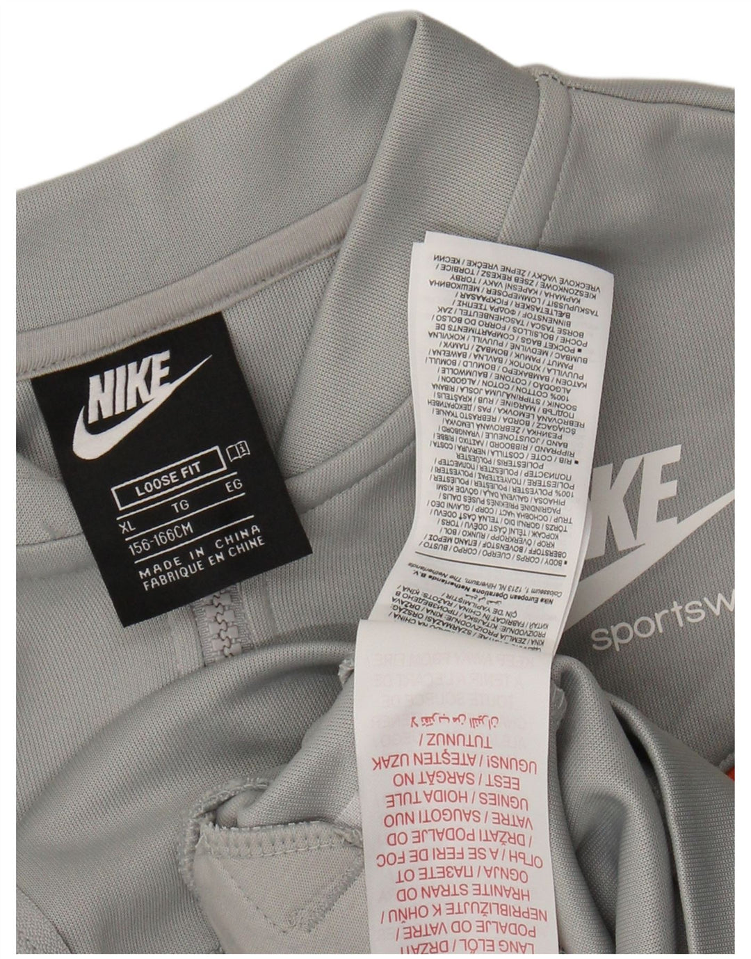 NIKE Piger Loose Fit træningsdragt topjakke 13-14 år XL Grå Colourblock