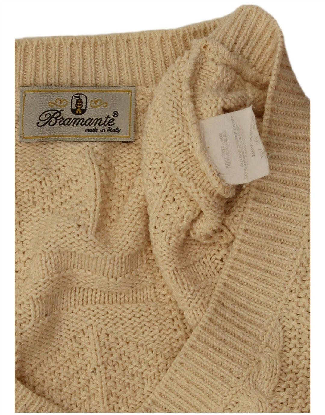 Bramante Herre V-hals sweater 2XL Beige Silke