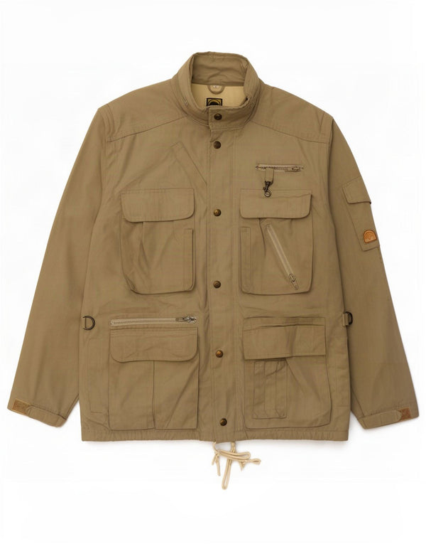 Vintage Herre Hooded Utility Jacket UK 40 Large Beige