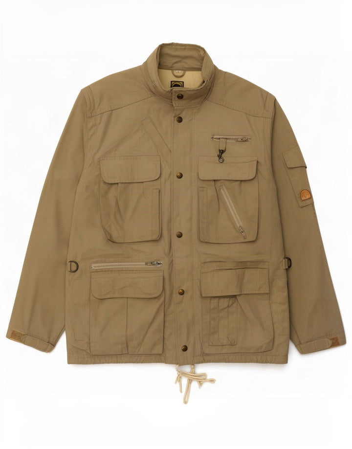 Vintage Herre Hooded Utility Jacket UK 40 Large Beige