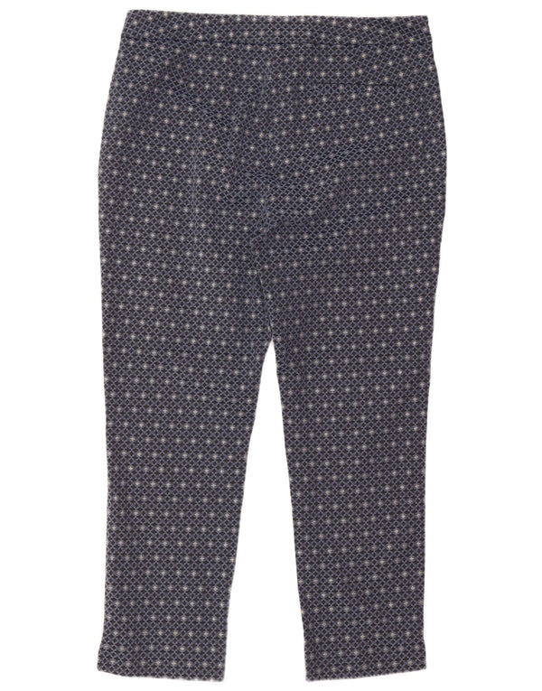 Marks & Spencer Womens Cropped Trousers UK 14 Large W34 L25 Navy Blue