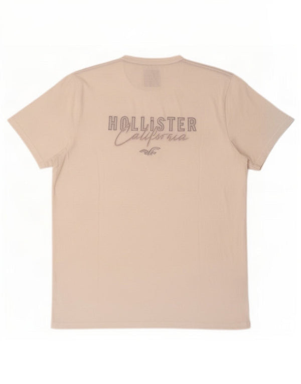 Hollister Herre Grafisk T-Shirt Top XL Hvid Bomuld