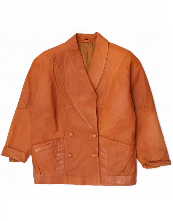 Vintage Womens Leather Jacket EU 44 XL Brown