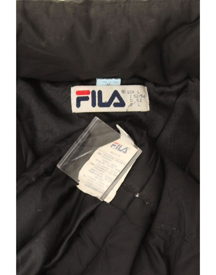 Fila Polstret Herrejakke UK 40 Stor Sort Colourblock Polyester
