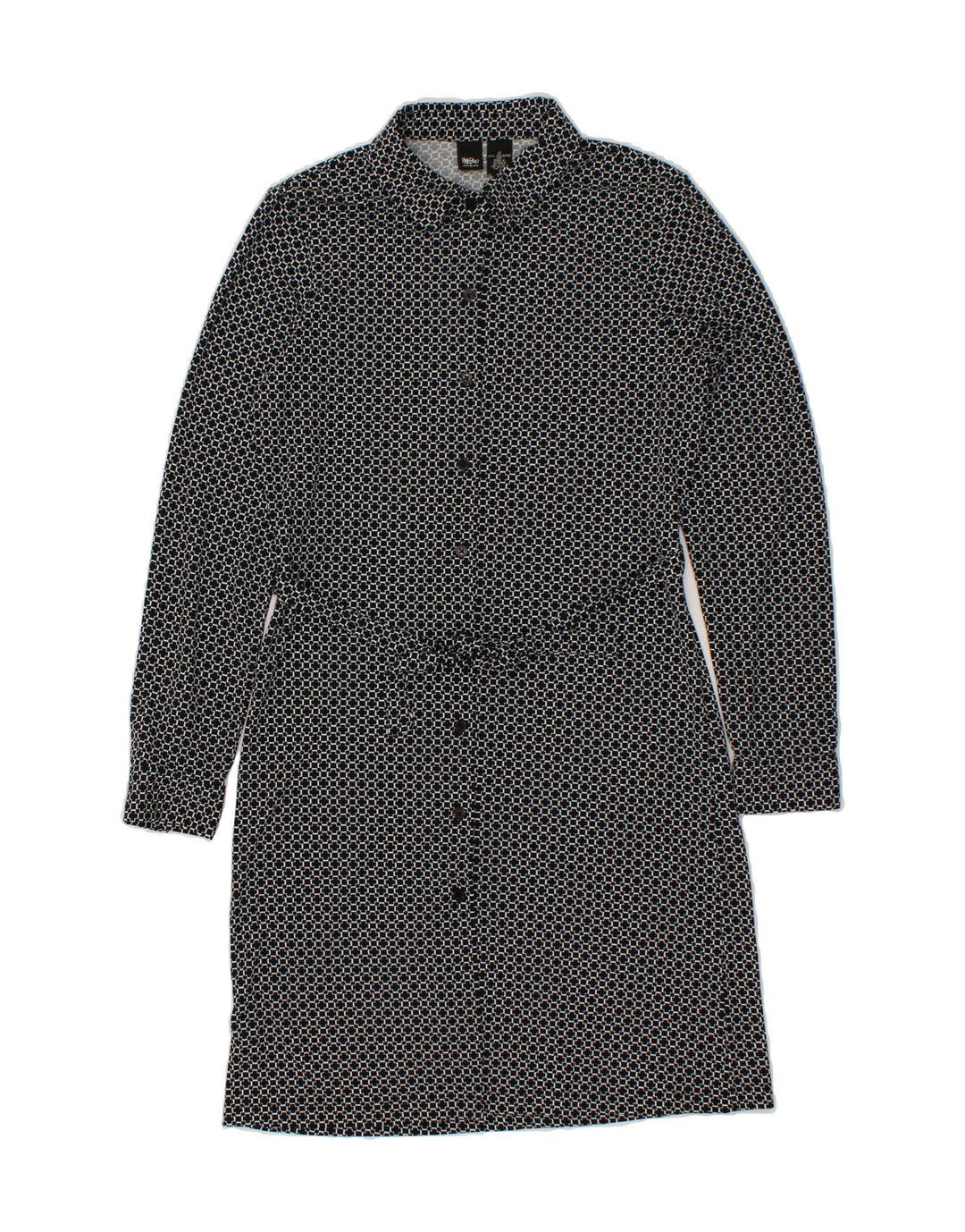 MOSSIMO Womens Abstract Pattern Long Sleeve Shirt Dress US 12 Large Grey Vintage Mossimo and Second-Hand Mossimo from Messina Hembry 