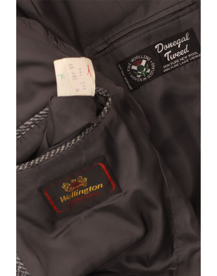 Wellington Herre Donegal Tweed Blazer Jacket UK 38 Medium Grey Herringbone
