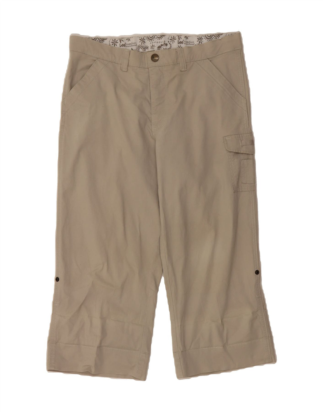 LEE Womens Straight Cargo Capri Trousers W34 L22 Beige Cotton Vintage Lee and Second-Hand Lee from Messina Hembry 
