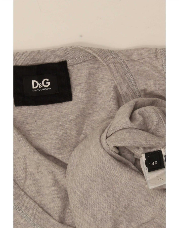 Dolce & Gabbana Dame Grafisk Vest Top IT 40 Small Grey Flecked