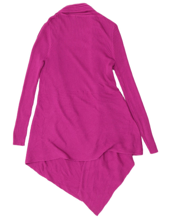 Marks & Spencer Dame Asymmetrisk Åben Cardigan Sweater UK 16 Large Pink