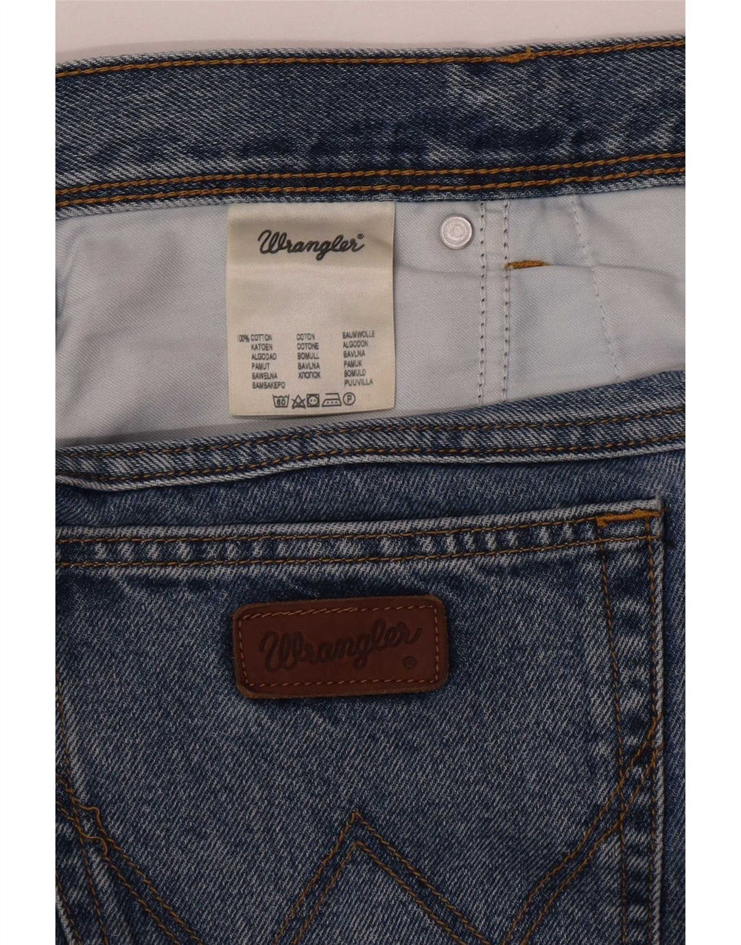 Wrangler Herre Regular Fit Straight Jeans W38 L30 Blå Bomuld